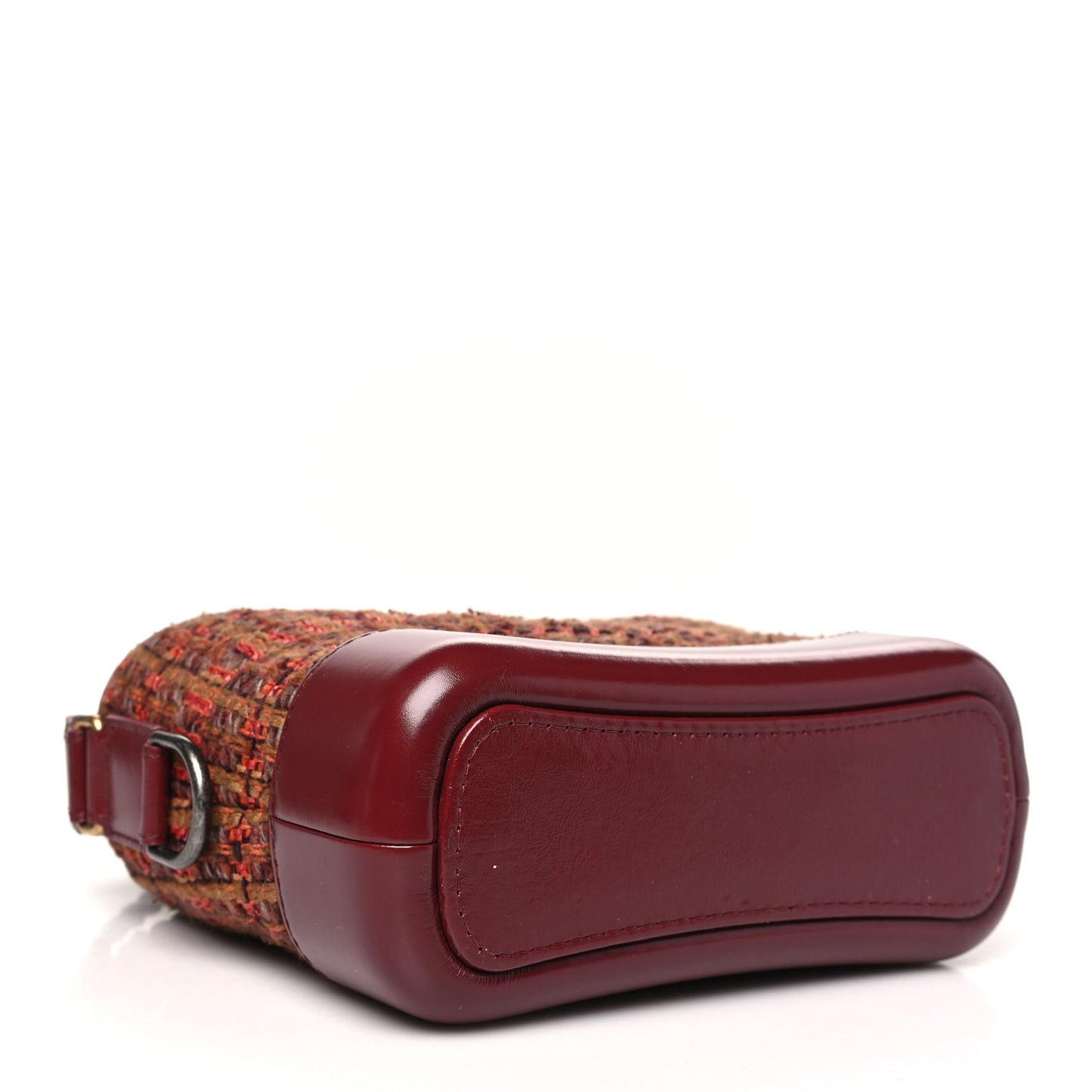 Tweed Calfskin Small Gabrielle Hobo Burgundy