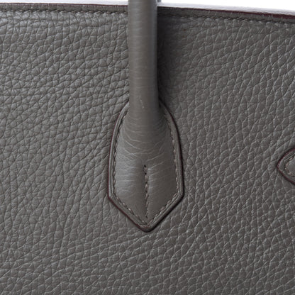 Hermes Taurillon Clemence Birkin 35 Etain 8 of 34