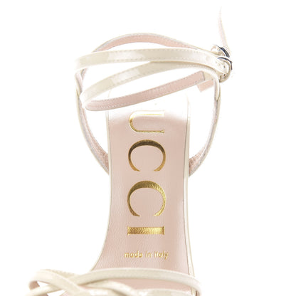 Gucci Vernice Crystal Sandals 35.5 VIntage White 9 of 11