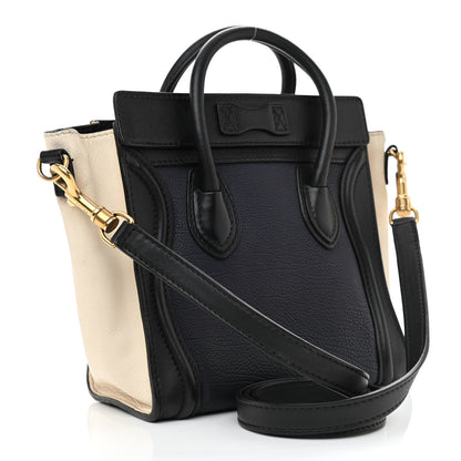 Celine Canvas Smooth Calfskin Nano Tri-Color Luggage Navy Blue 3 of 8