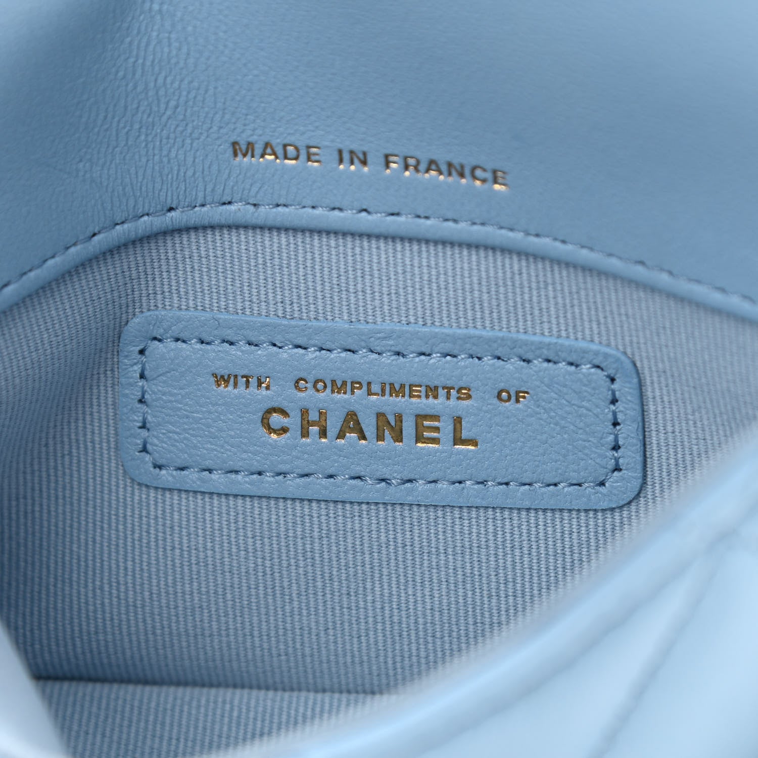 Chanel Lambskin Quilted Chain Around Coin Purse With Chain Light Blue 8 of 12