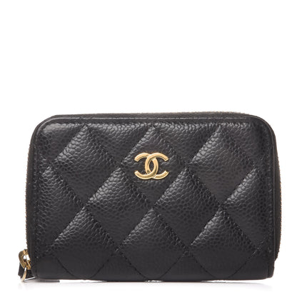 Chanel Caviar Quilted Zip Coin Purse Black 1 of 8
