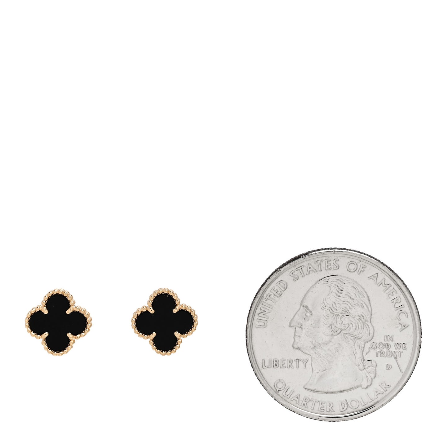 18K Yellow Gold Black Onyx Sweet Alhambra Earrings