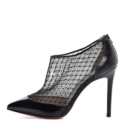 Christian Louboutin Kid Patent Resile Brode Filette 100 Ankle Boots 38 Black 1 of 8