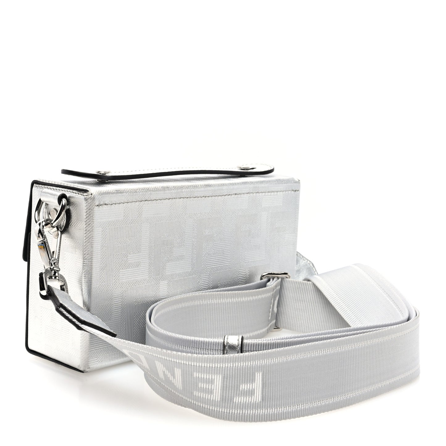 Vitello Catalan Mirror FF 1974 Baguette Soft Trunk Argento