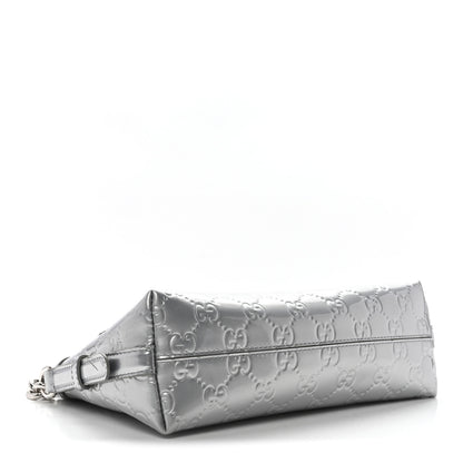 Gucci Shine Guccissima Emblem Small Shoulder Bag Silver 4 of 11