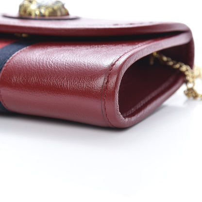 Gucci Textured Calfskin Web Mini Rajah Slim Flap Shoulder Bag Romantic Cherry 11 of 12