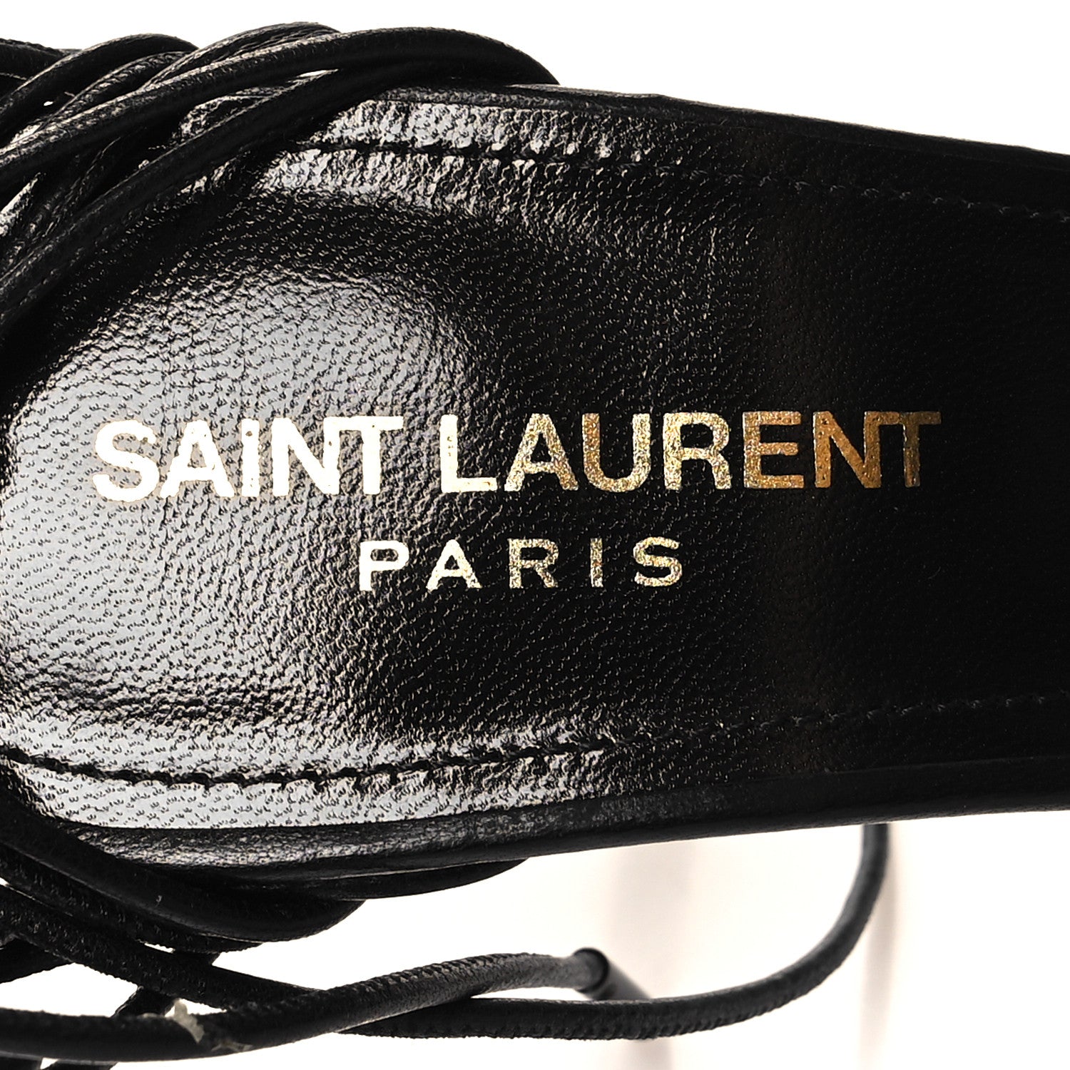 Saint Laurent Calfskin Lexi 90 Ankle Strap Sandals 38 Black 8 of 8