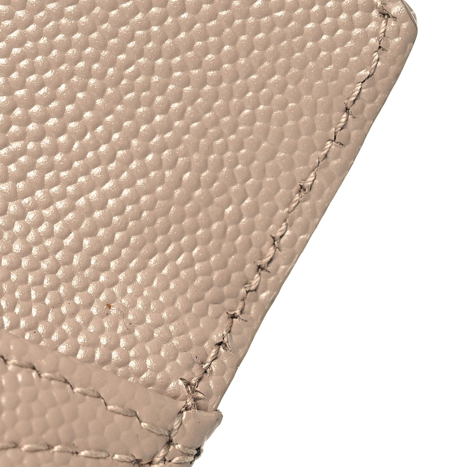 Saint Laurent Grain De Poudre Matelasse Chevron Monogram Compact Wallet Dark Beige 9 of 11