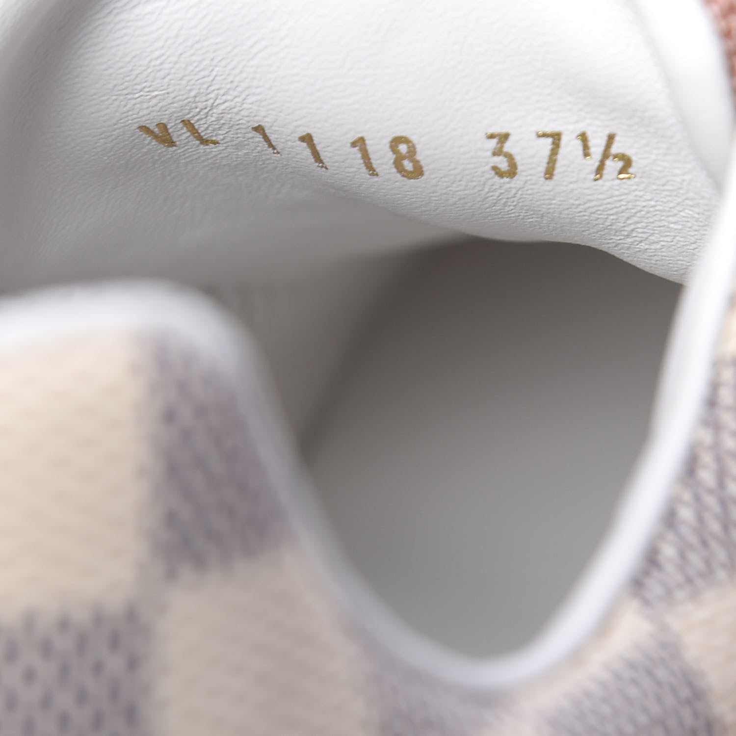 Louis Vuitton Suede Damier Azur Run Away Sneakers 37.5 Pink 6 of 9