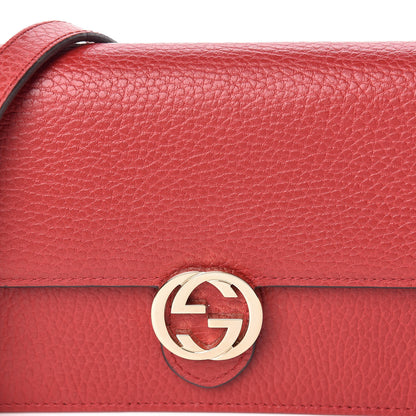Gucci Dollar Calfskin Interlocking G Chain Wallet Red 12 of 13