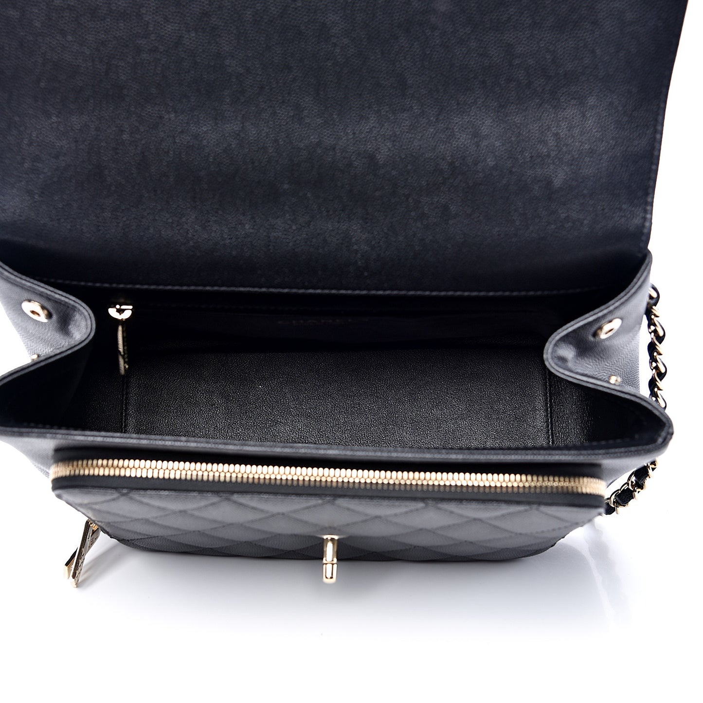 Caviar Quilted Large Business Affinity Flap Black