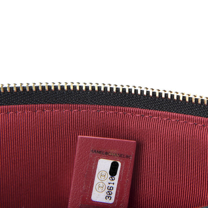 Chanel Shiny Goatskin Quilted Small Chanel 19 Pouch With Handle Black 12 of 19