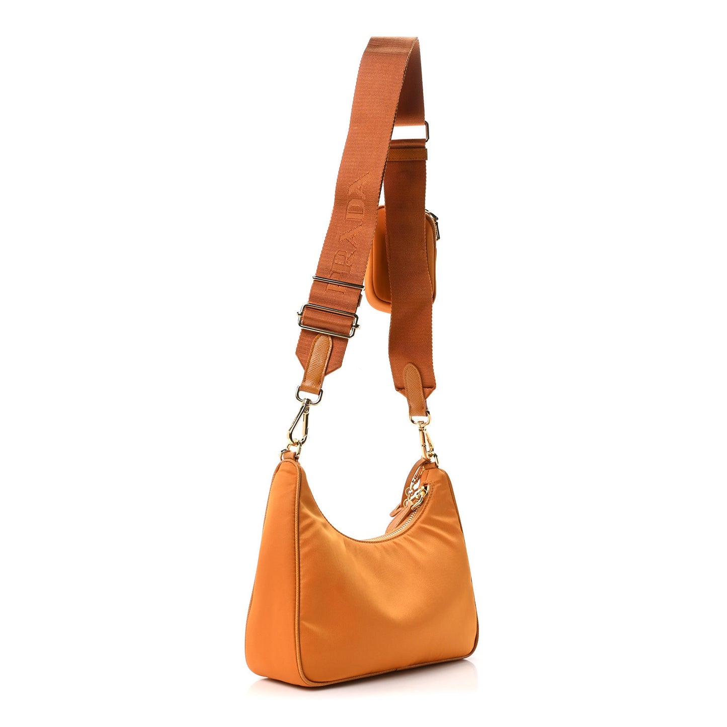 Re-Nylon Saffiano Re-Edition 2005 Shoulder Bag Amber