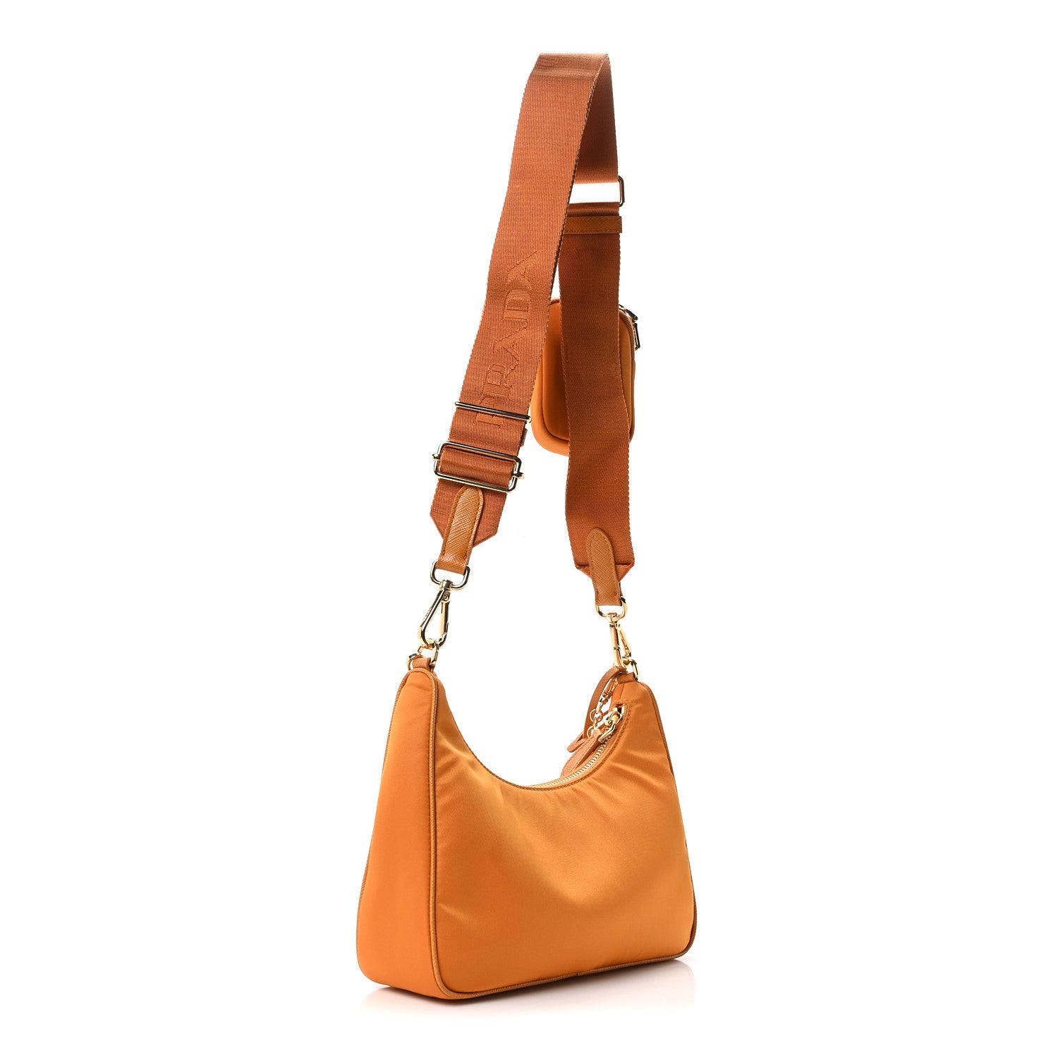 Prada Re-Nylon Saffiano Re-Edition 2005 Shoulder Bag Amber 3 of 10