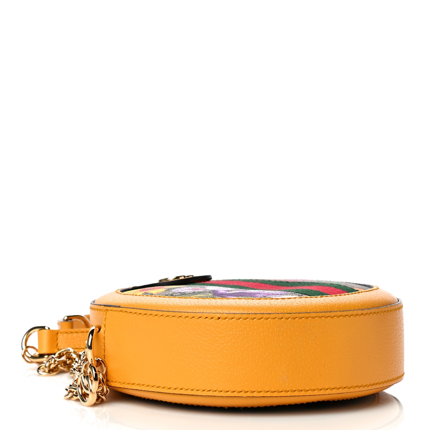 Gucci GG Supreme Monogram Flora Web Mini Ophidia Round Shoulder Bag Beige Multicolor Crop 4 of 11