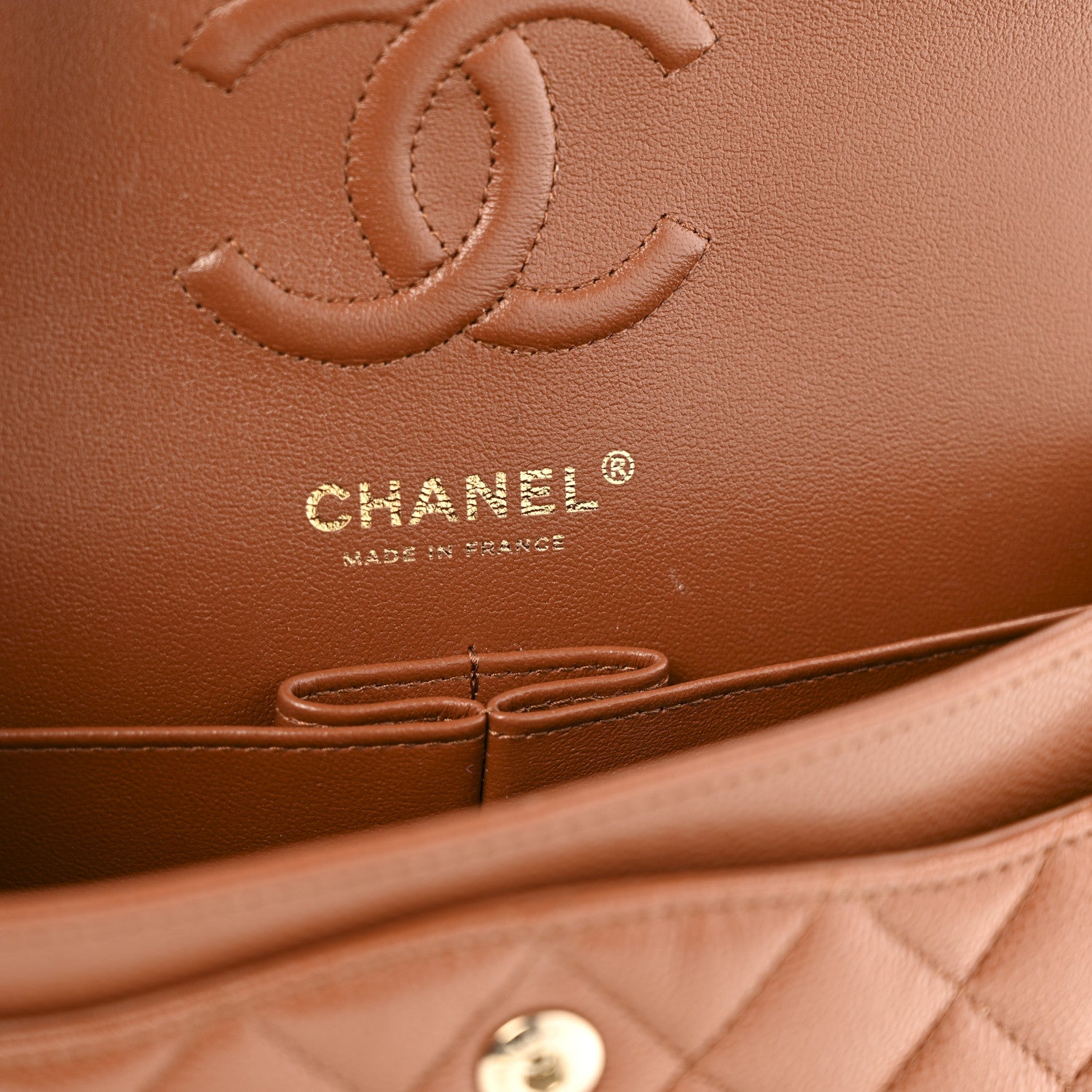 Chanel Caviar Quilted Small Double Flap Light Brown 1781045