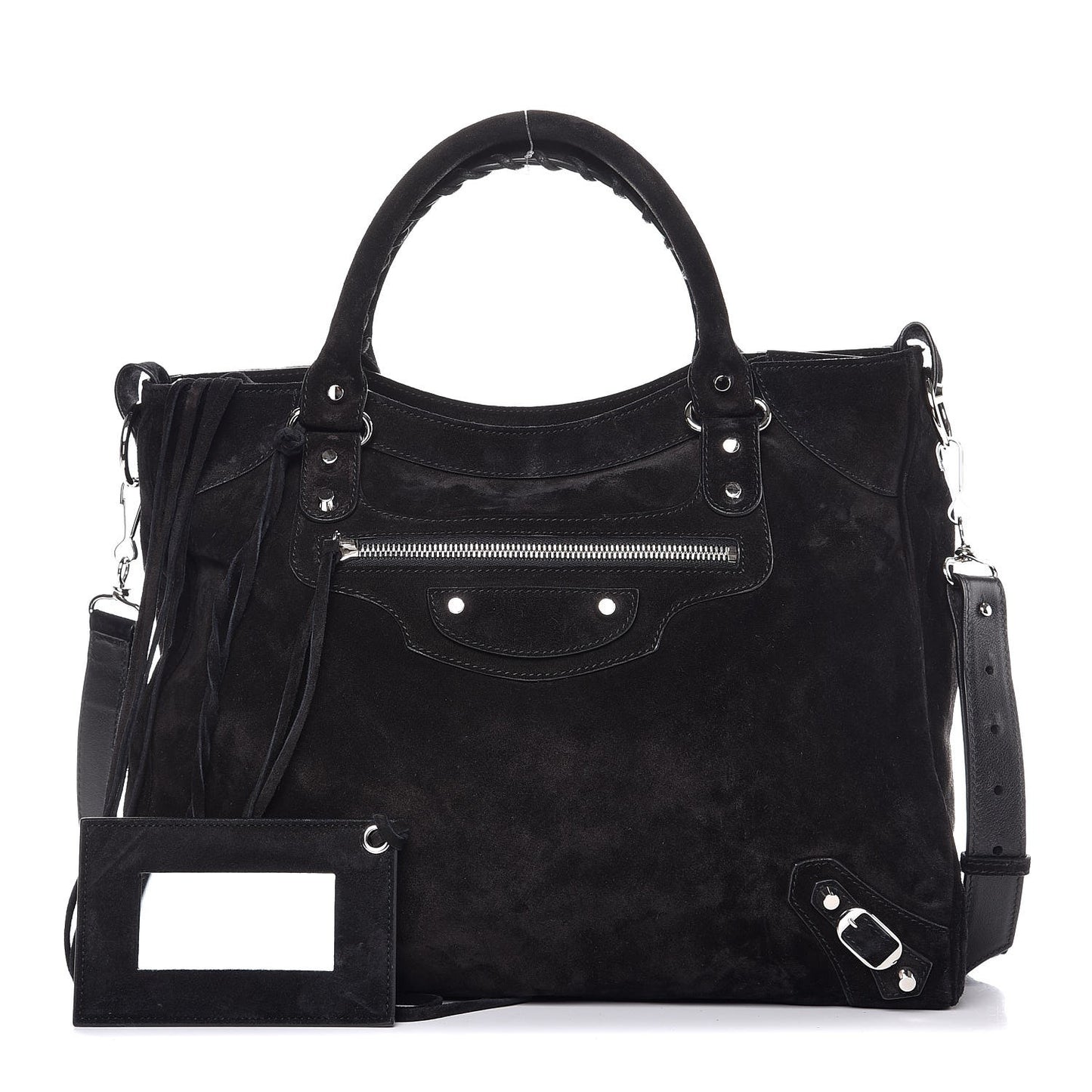 Baby Daim Suede Classic Silver Hardware Velo Black