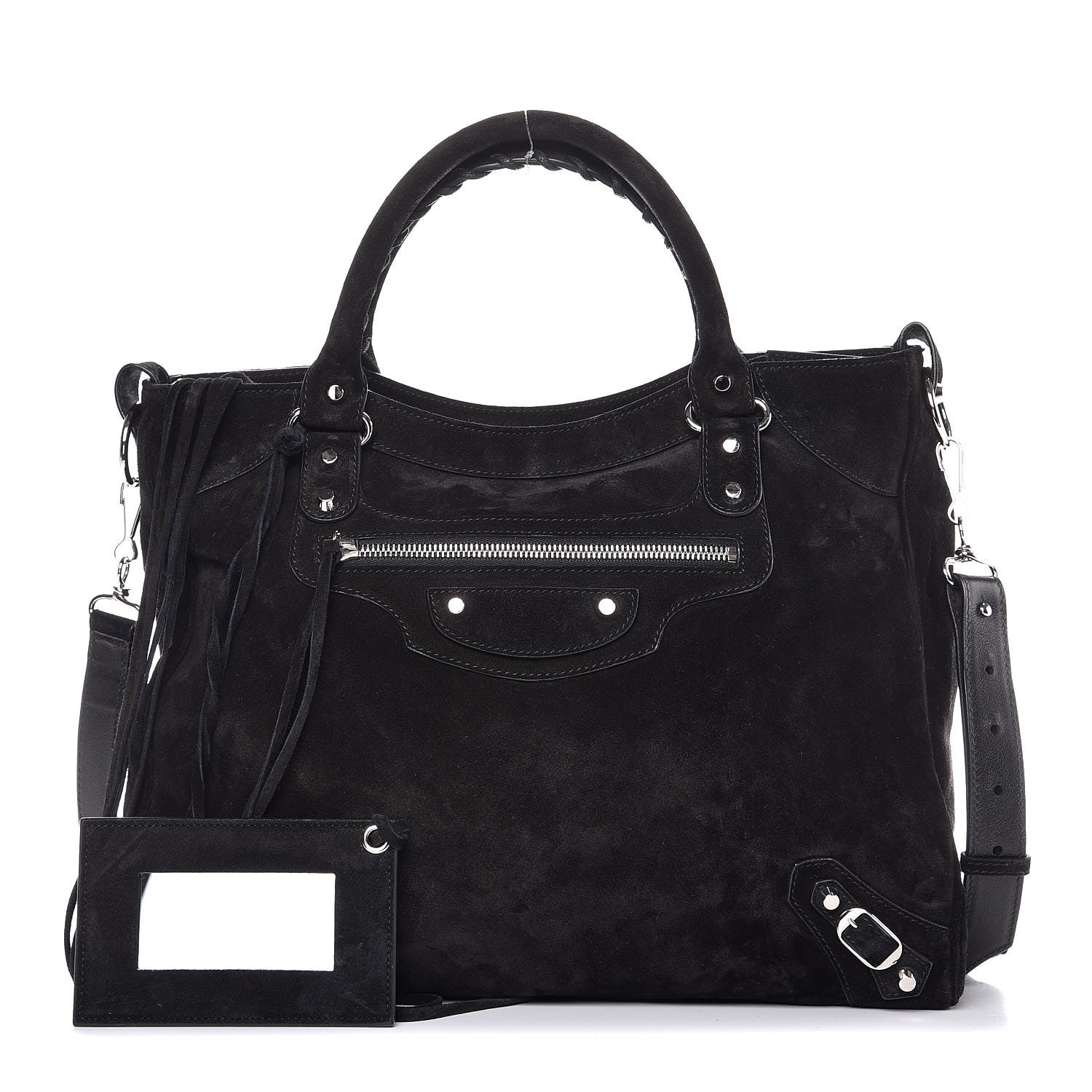 Balenciaga Baby Daim Suede Classic Silver Hardware Velo Black 1 of 9