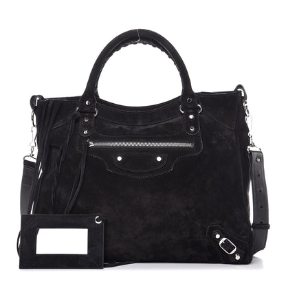 Balenciaga Baby Daim Suede Classic Silver Hardware Velo Black 1 of 9