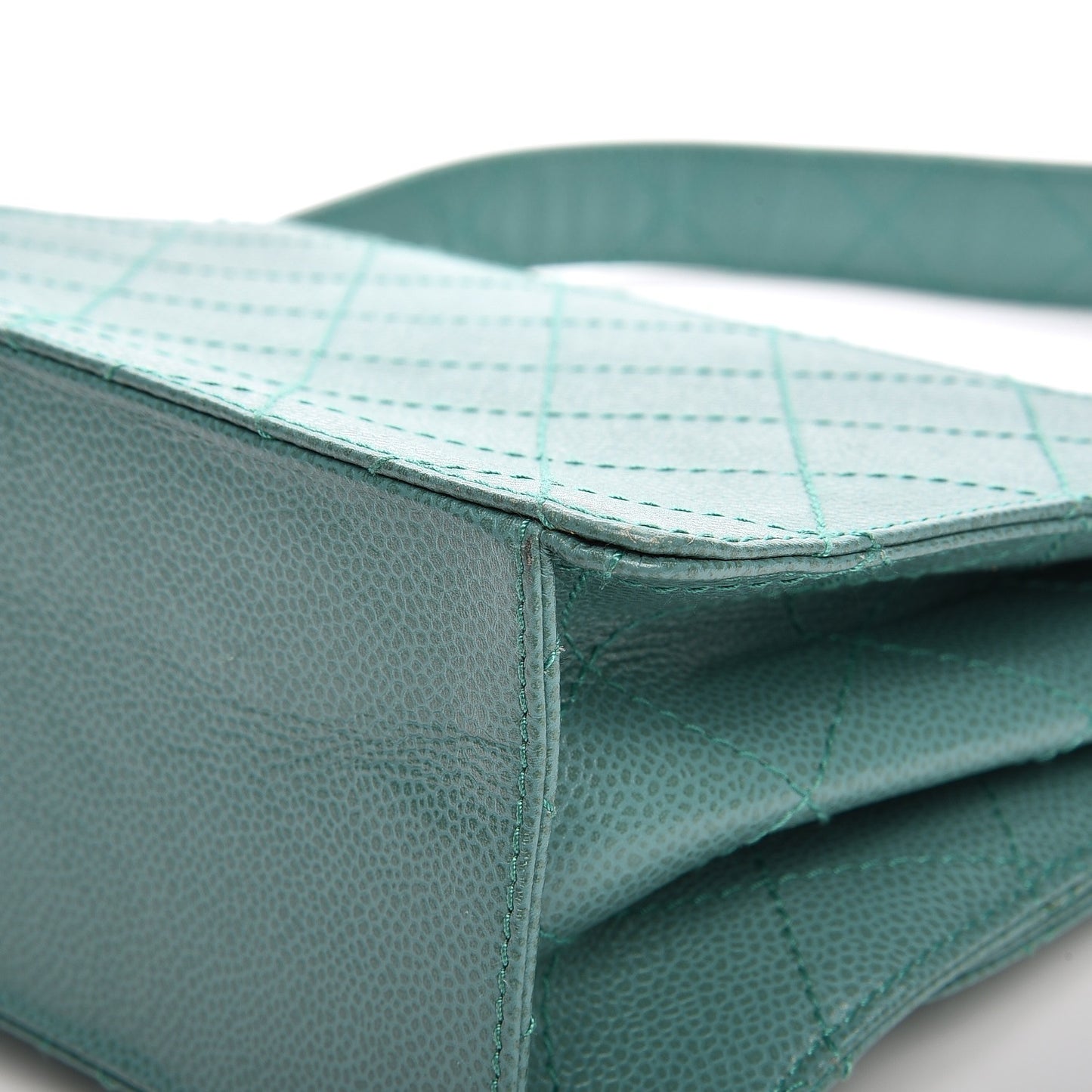 Caviar Flap Shoulder Bag Green