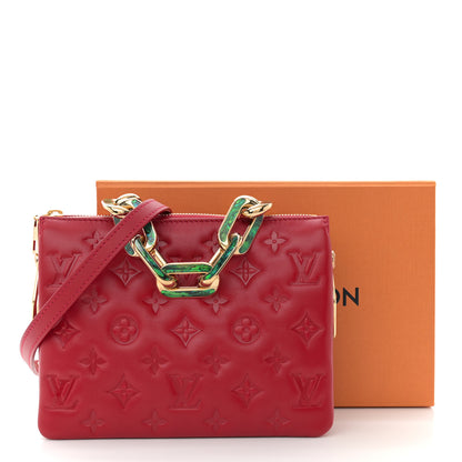 Louis Vuitton Mother of Pearl Lambskin Embossed Monogram Coussin BB Red Green 12 of 12