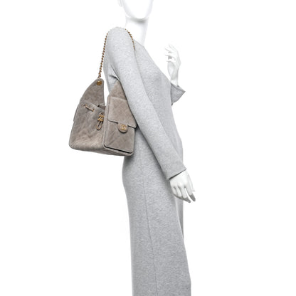 Chanel Suede Quilted Small Chanel 25 Handbag Dark Grey 2 of 11