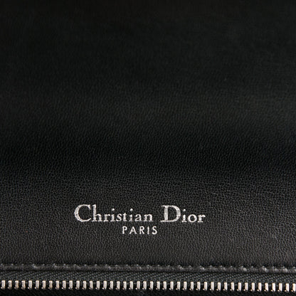 Christian Dior Lambskin Python Large Diorama Flap Bag Black White 6 of 8
