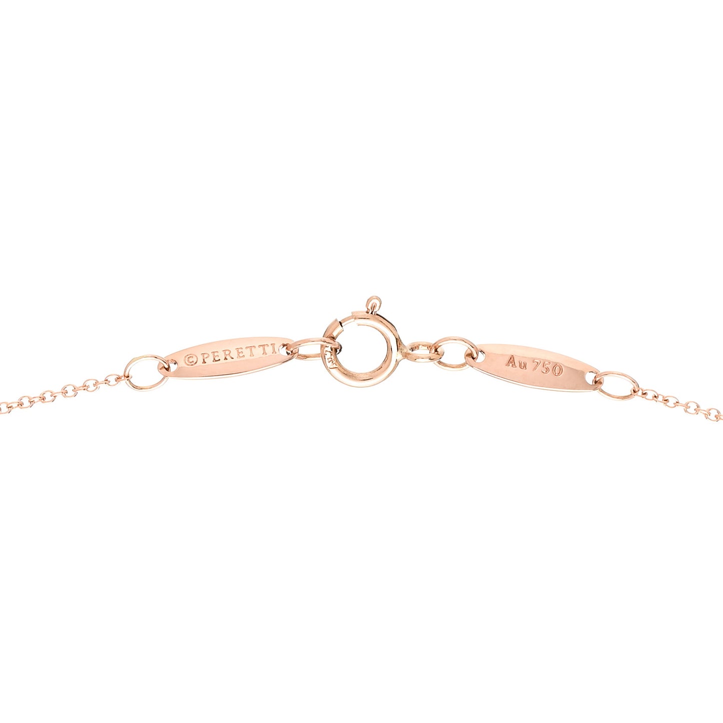 18K Rose Gold 7mm Elsa Peretti Open Heart Pendant Necklace