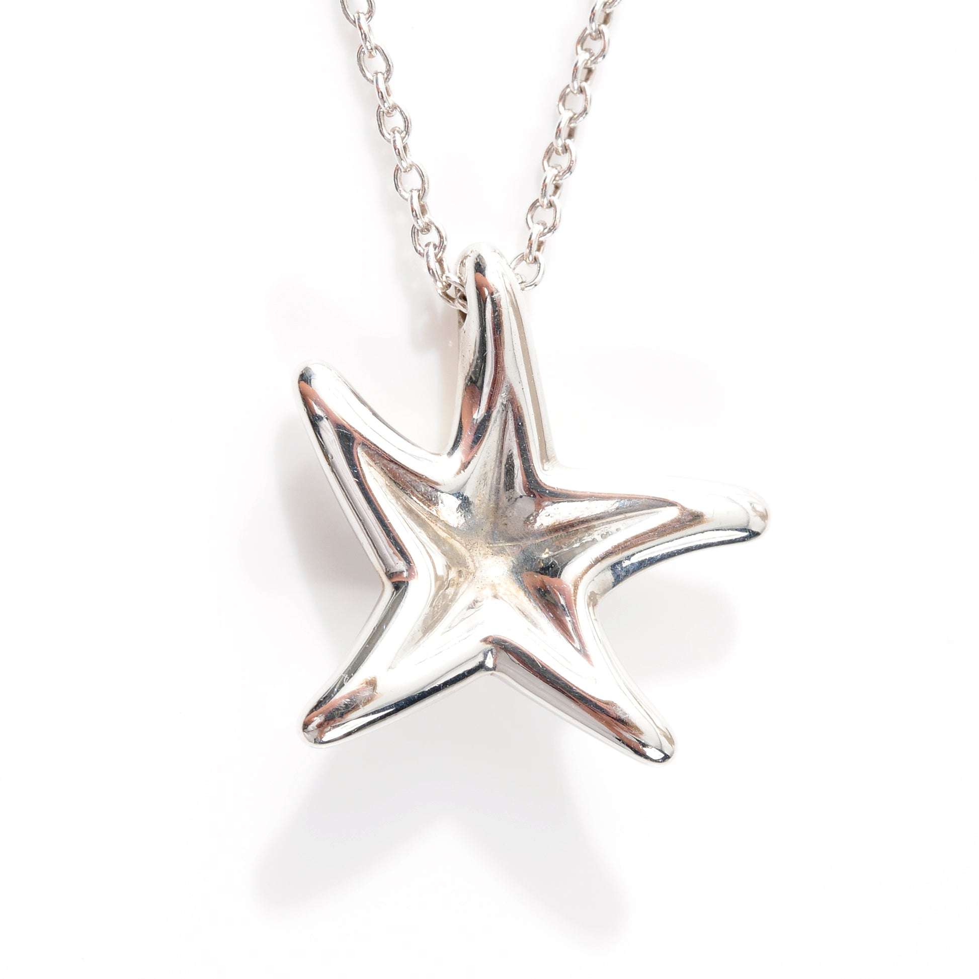 Tiffany Sterling Silver 15mm Elsa Peretti Starfish Pendant Necklace 3 of 5