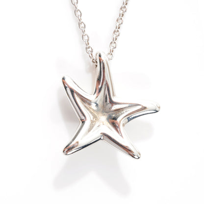 Tiffany Sterling Silver 15mm Elsa Peretti Starfish Pendant Necklace 3 of 5