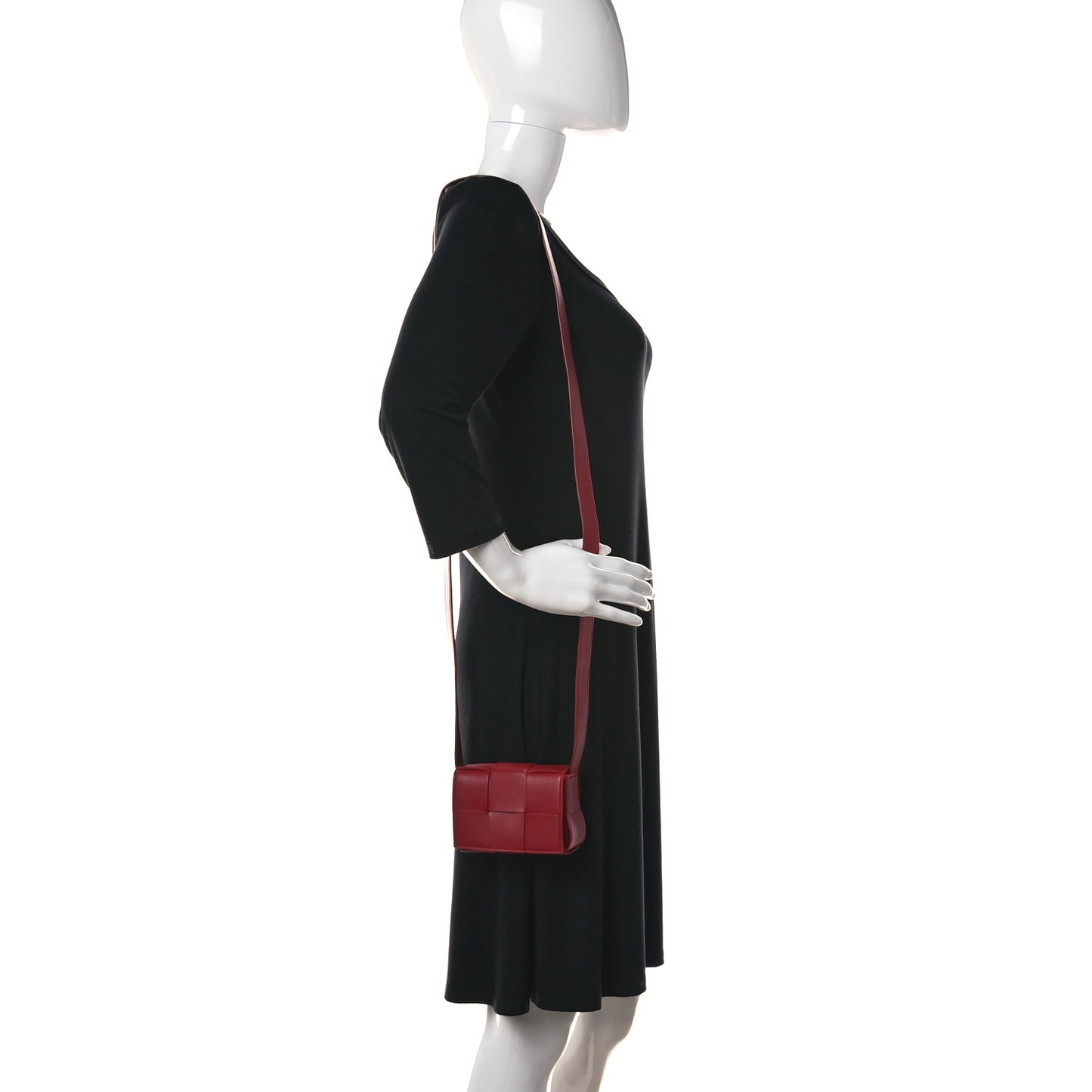 Lambskin Maxi Intrecciato Extra Mini Cassette Crossbody Bag Bordeaux