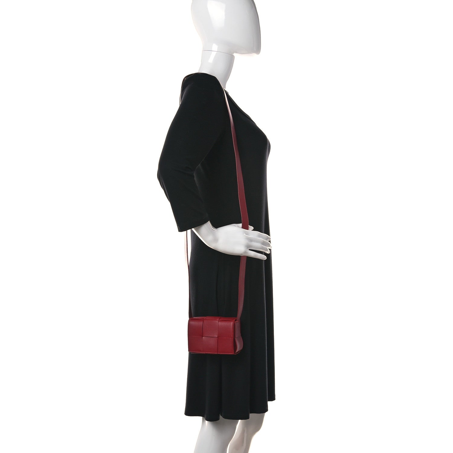 Bottega Veneta Lambskin Maxi Intrecciato Extra Mini Cassette Crossbody Bag Bordeaux 2 of 10