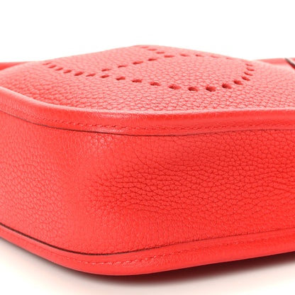 Hermes Taurillon Clemence Zigzag Evelyne TPM Rouge De Coeur Bleu Du Nord 9 of 9