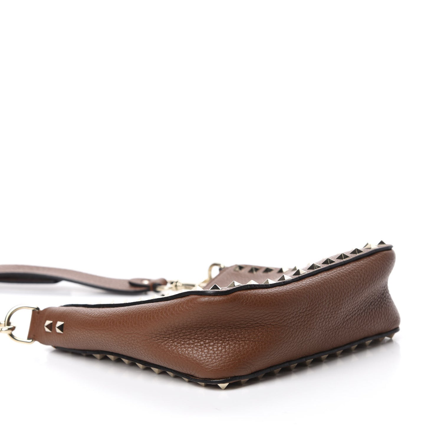 Pebbled Calfskin Mini Rockstud Flip-Lock Messenger Bag Light Cuir