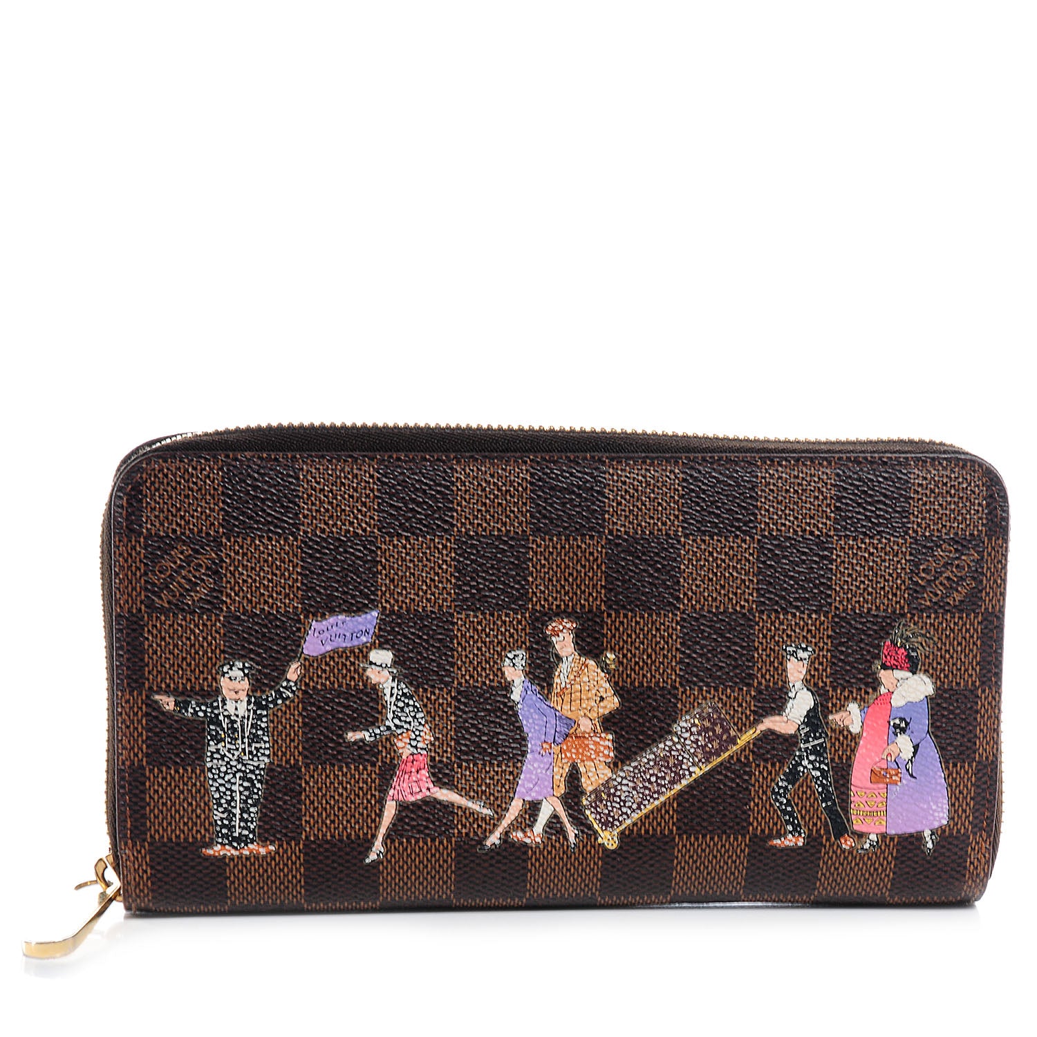 Louis Vuitton Damier Ebene Illustre Zippy Wallet Violet 1 of 8