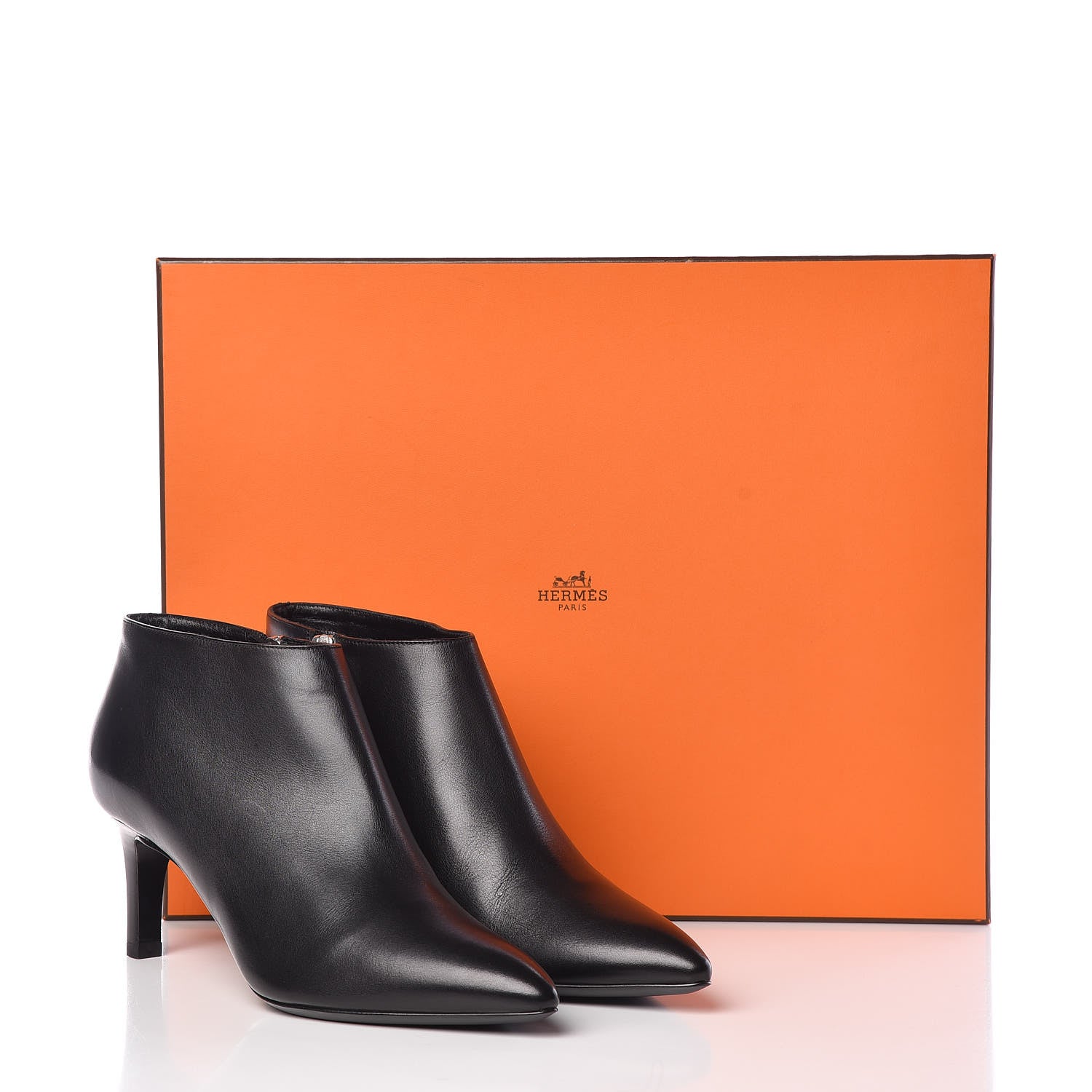 Hermes Calfskin Serena Ankle Boots 38 Black 9 of 9