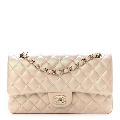 Chanel Iridescent Calfskin Quilted Medium Double Flap Beige 1 of 10