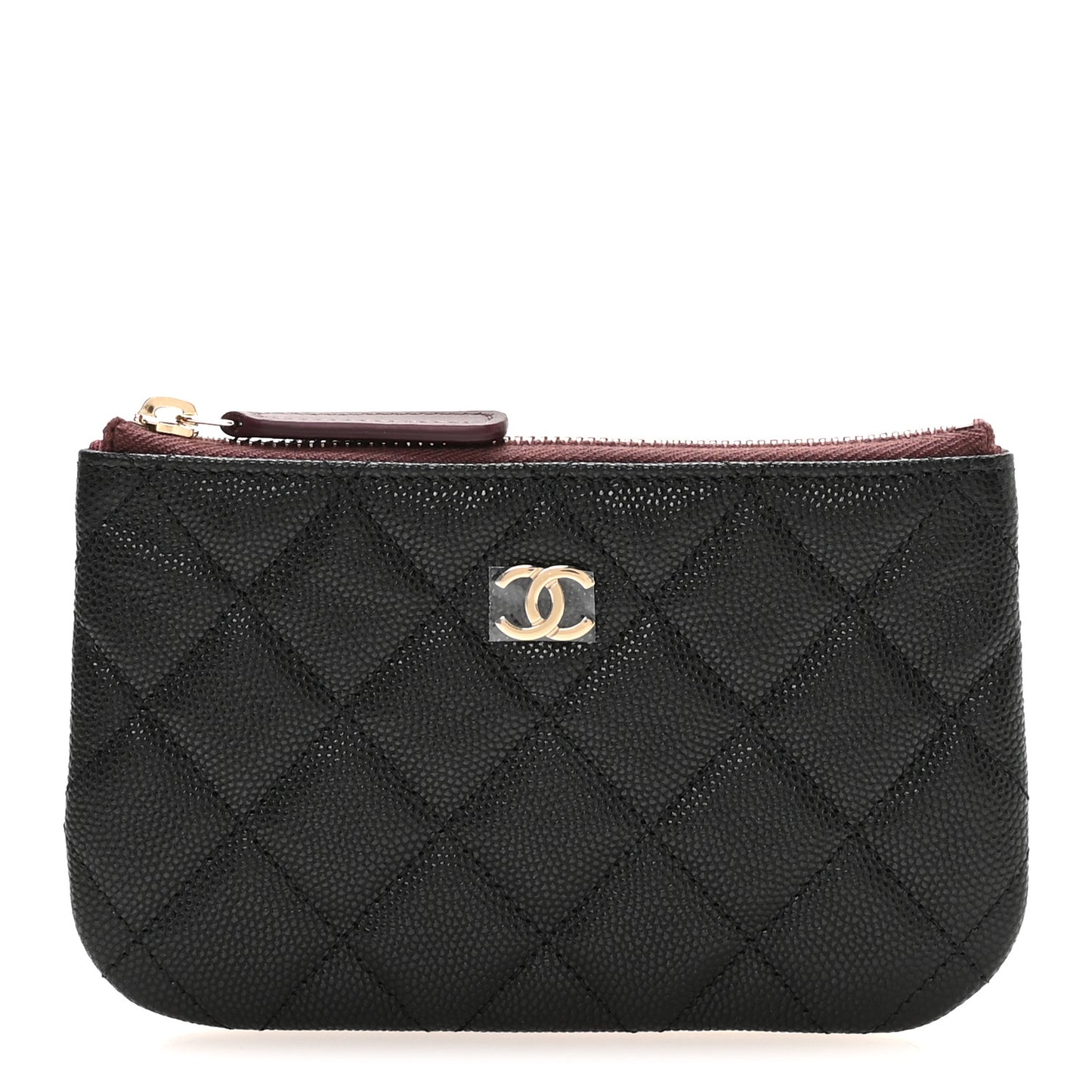Caviar Quilted Small Cosmetic Case Black