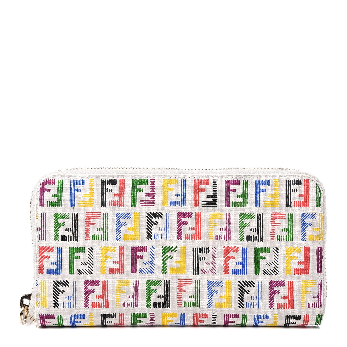 Zucchino Spalmati FF Multicolor Zip Around Wallet White Multicolor