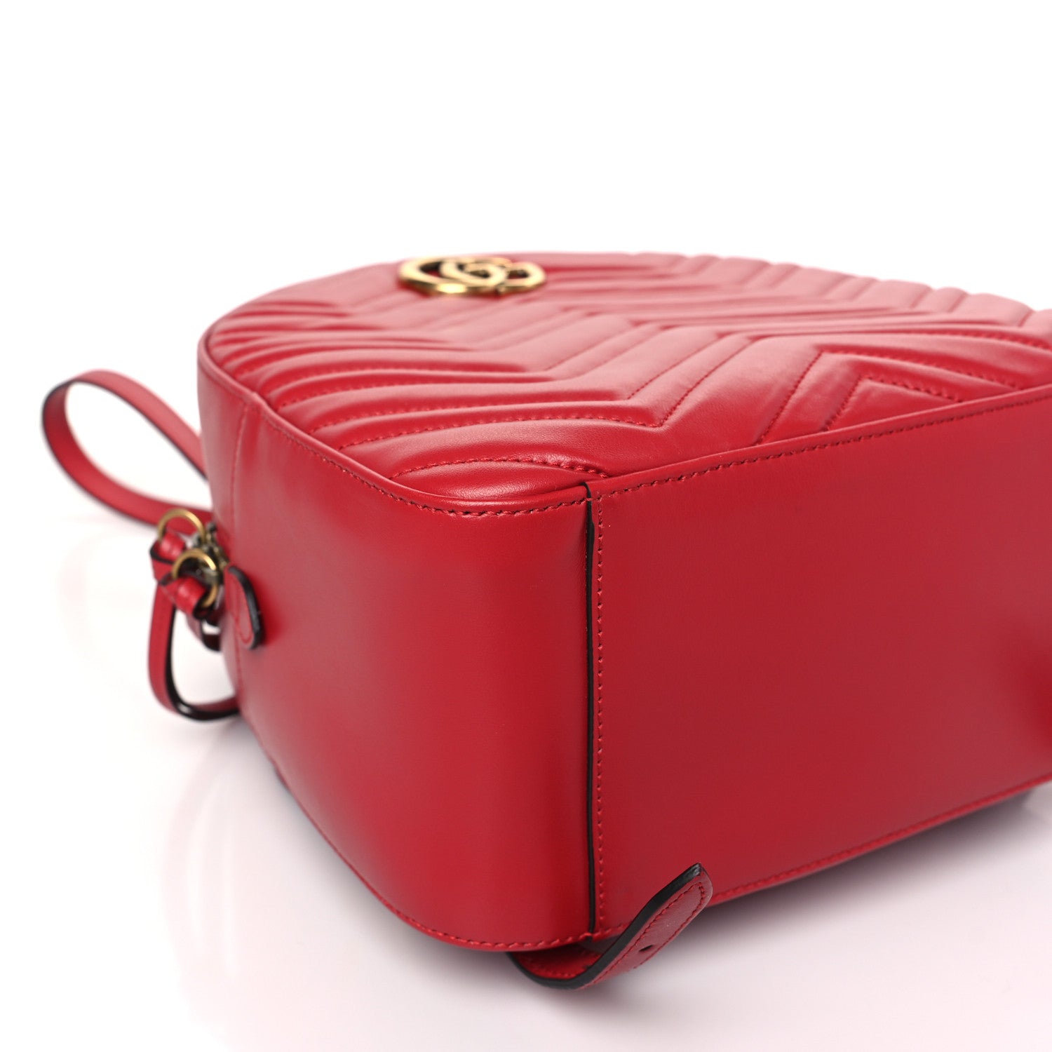 Gucci Calfskin Matelasse GG Marmont Dome Backpack Hibiscus Red 8 of 9