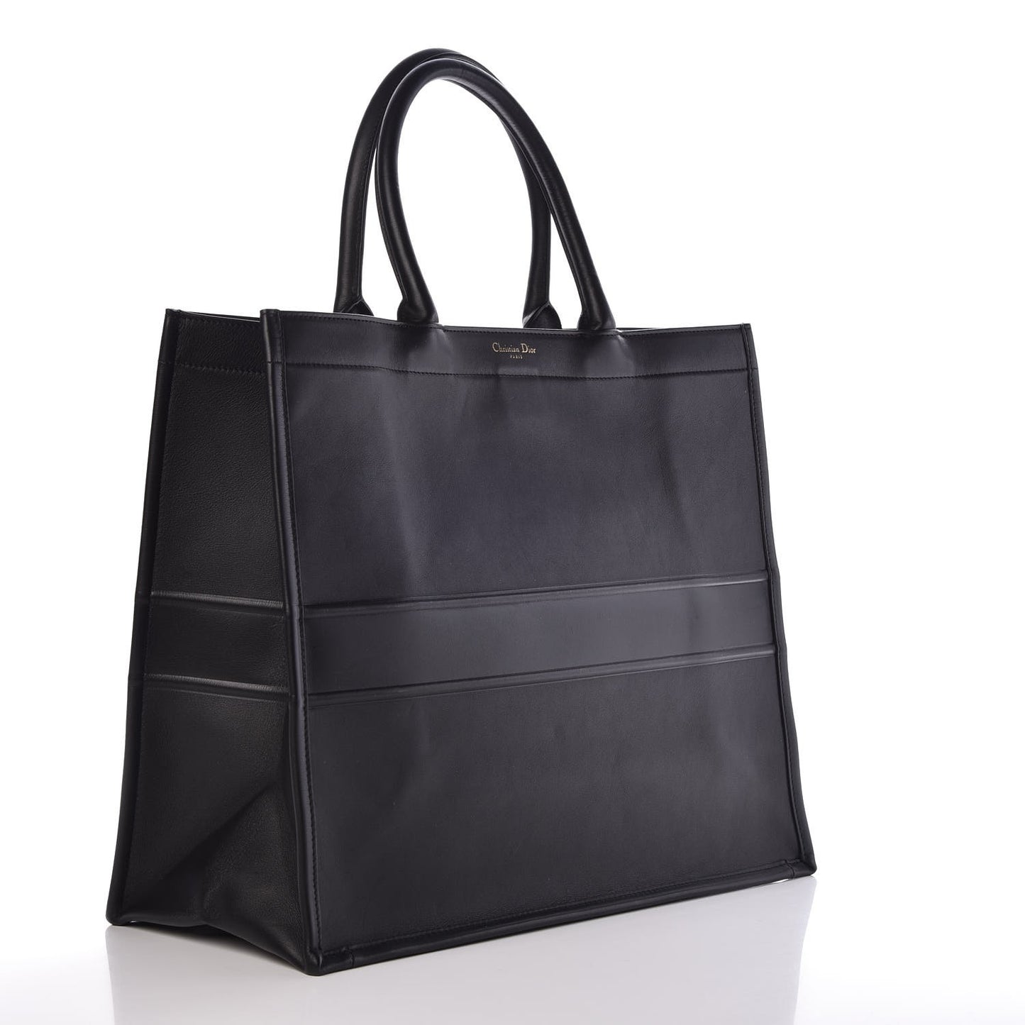 Calfskin Large Surrealism Book Tote Black