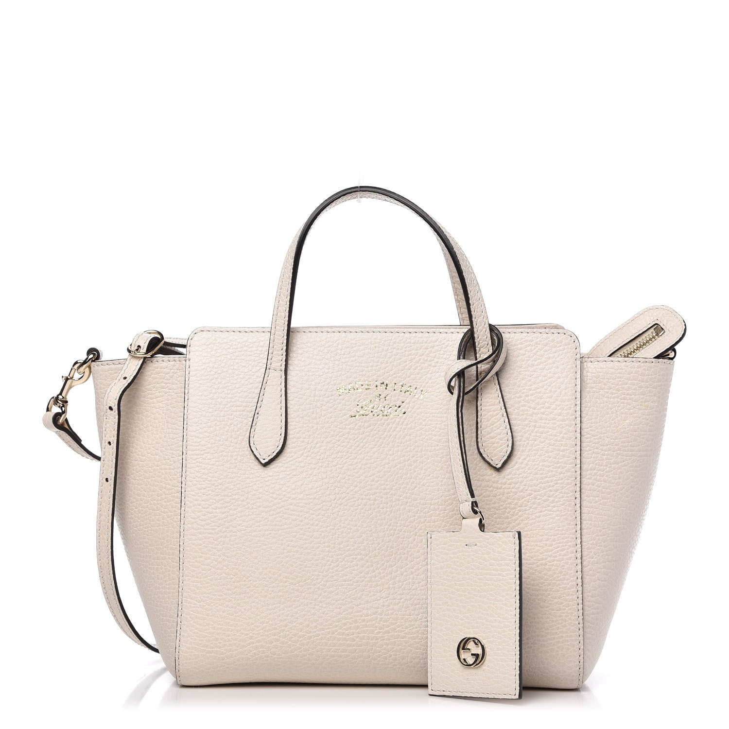 Gucci Dollar Calfskin Mini Swing Top Handle Bag Mystic White 1 of 10