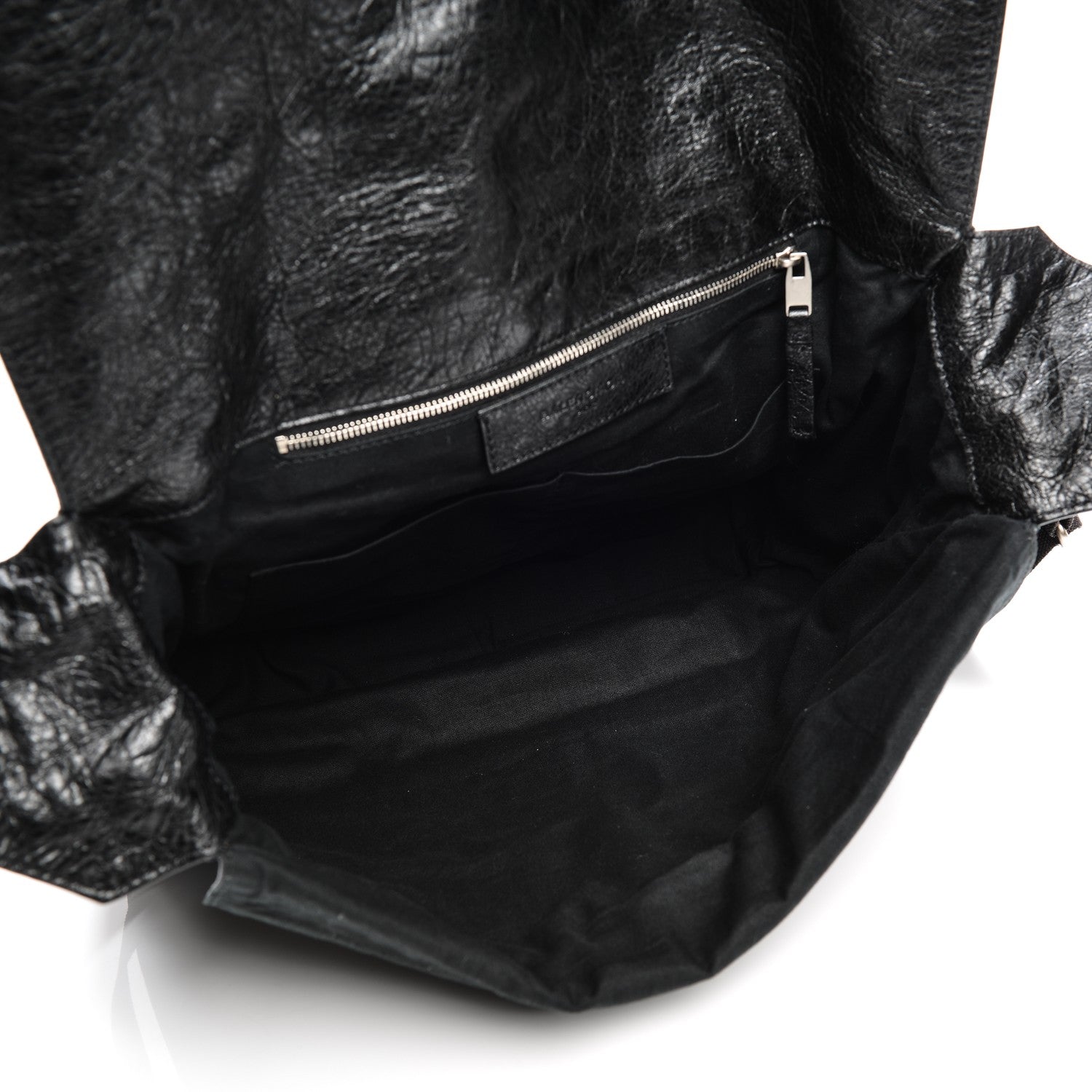 Balenciaga Agneau Arena Foldover Messenger Black 5 of 7