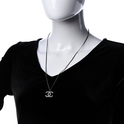 Chanel Crystal Timeless CC Necklace Ruthenium 2 of 4