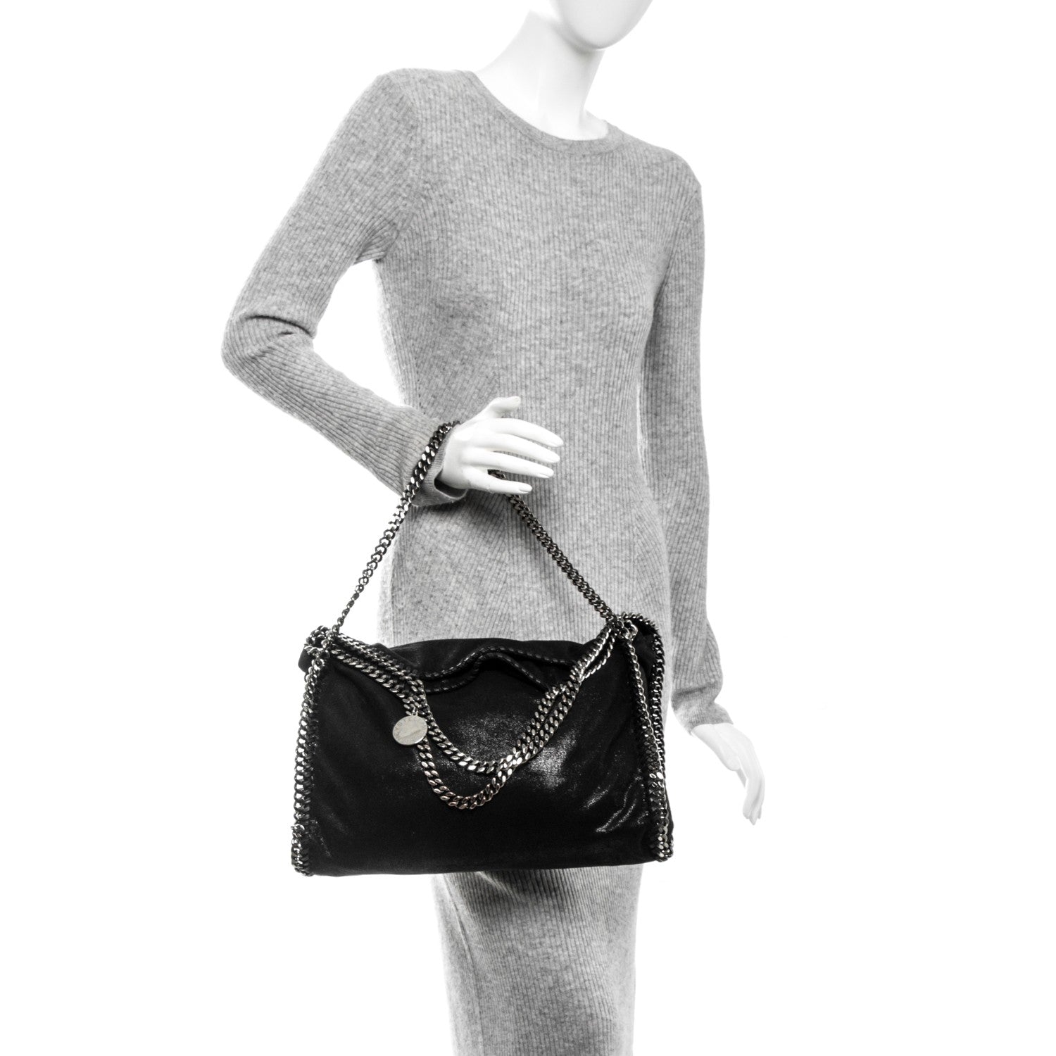 Stella McCartney Shaggy Deer Falabella Fold Over Tote Black 2 of 8