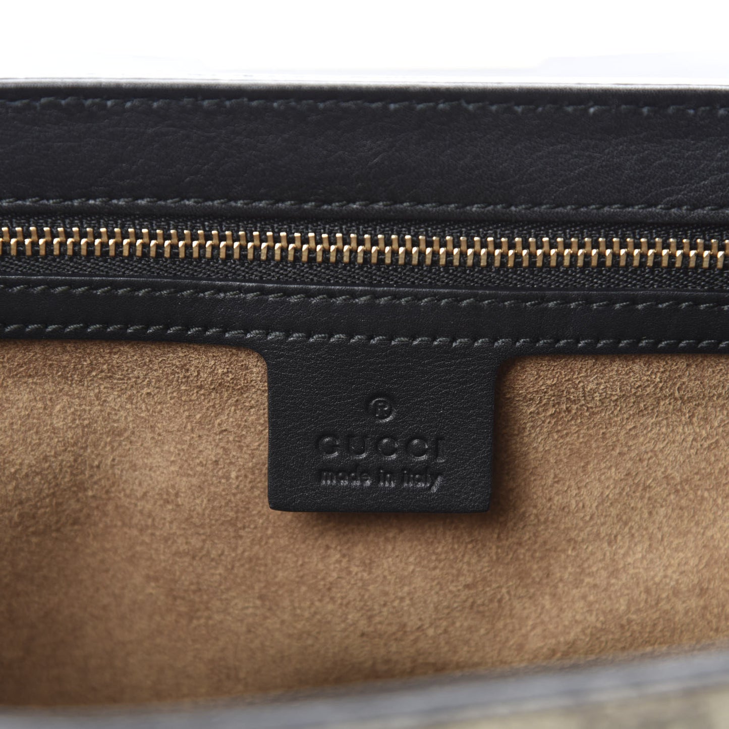 GG Supreme Monogram Calfskin Medium Padlock Shoulder Bag Beige Black Cuir