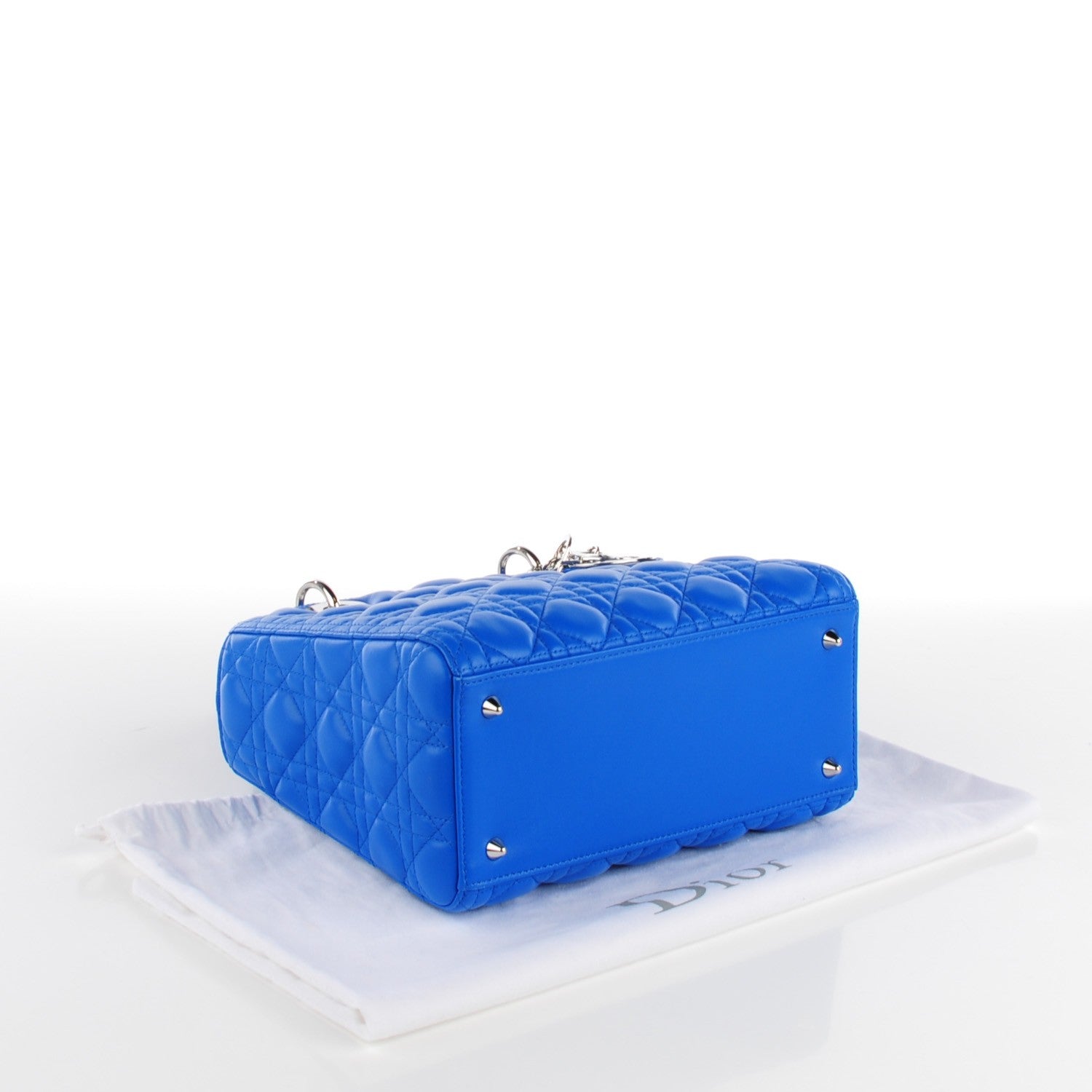 Christian Dior Lambskin Cannage Medium Lady Dior Blue Persan 4 of 7