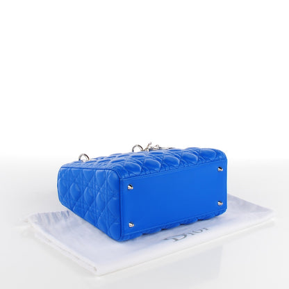 Christian Dior Lambskin Cannage Medium Lady Dior Blue Persan 4 of 7