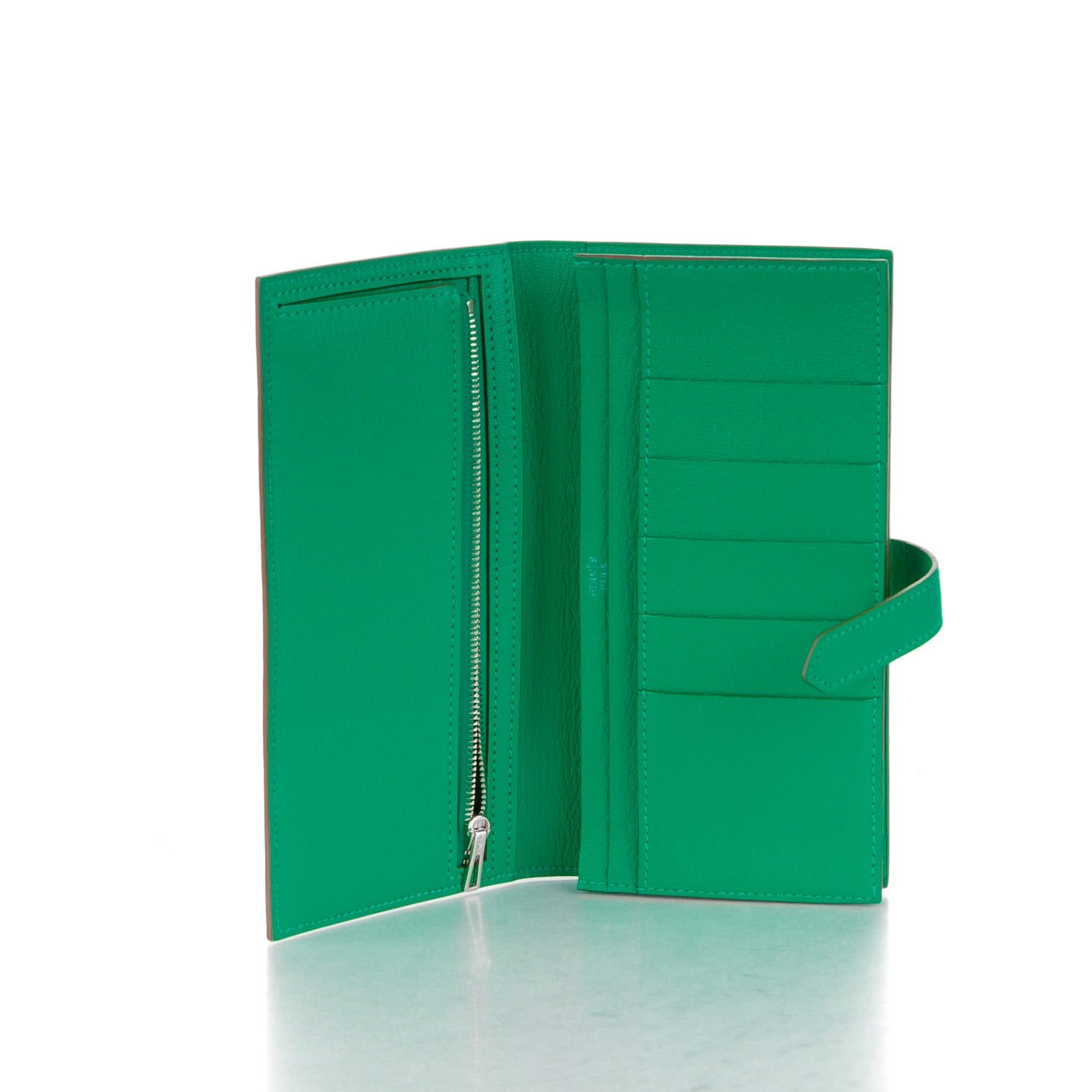 Hermes Chevre Mysore Bearn Gusset Wallet Menthe 5 of 7